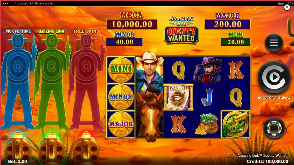 Cenário de deserto do Velho Oeste com elementos de jogo Amazing Link Bounty Wanted